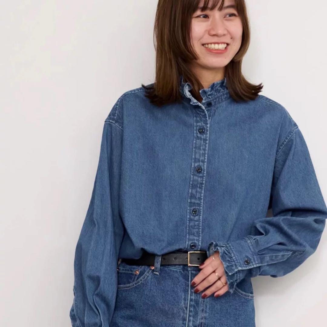 【未使用】ジャーナルスタンダードレリューム デニムフリルシャツ