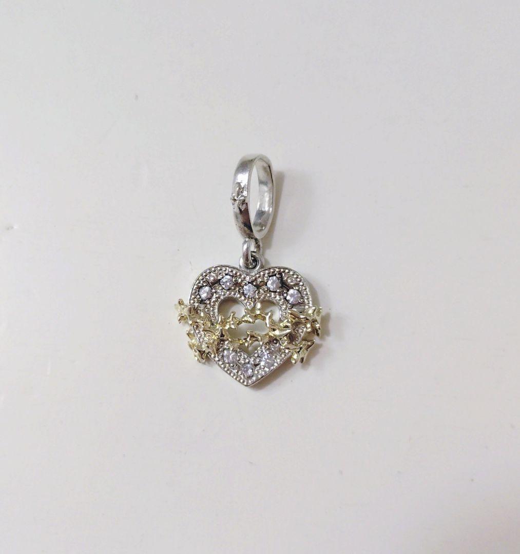 ラブ＆ヘイト　シルバー　ネックレストップ　クロス　ハート　いばら　2個セット