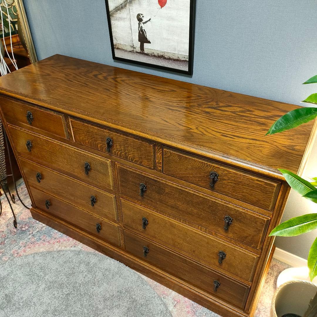 【ヴィンテージ三越家具】Bruggeナラ無垢材高級チェスト 横浜ダニエル取り扱い