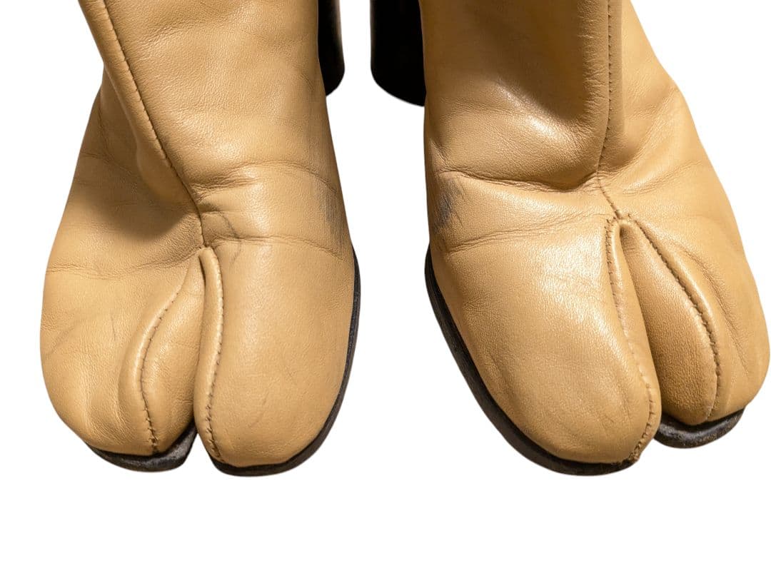 イタリア製　本革　レザー　足袋ブーツ　38 キャメル