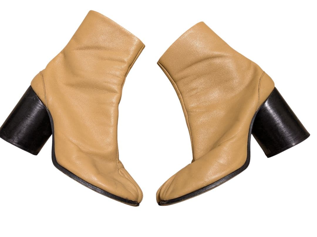 イタリア製　本革　レザー　足袋ブーツ　38 キャメル