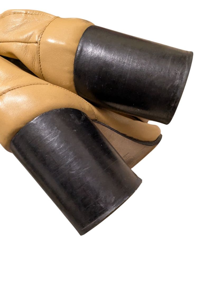 イタリア製　本革　レザー　足袋ブーツ　38 キャメル