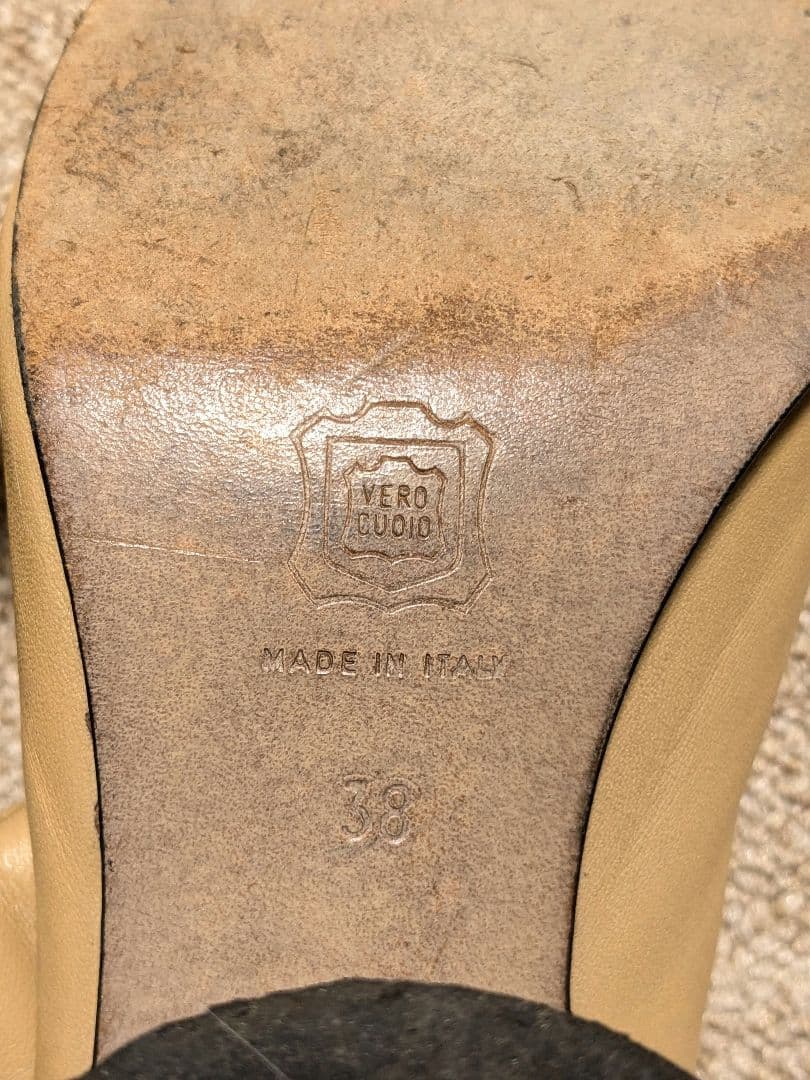 イタリア製　本革　レザー　足袋ブーツ　38 キャメル