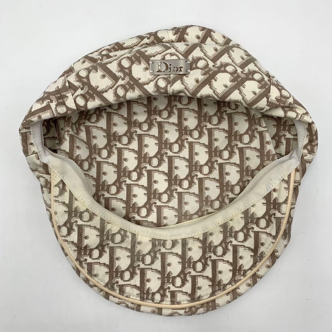 ［美品］ディオール　トロッター　キャスケット　フラワー刺繍　ロゴプレート