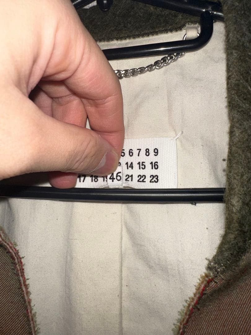 【じゃぱん】メゾンマルジェラ ノーカラージャケット 46