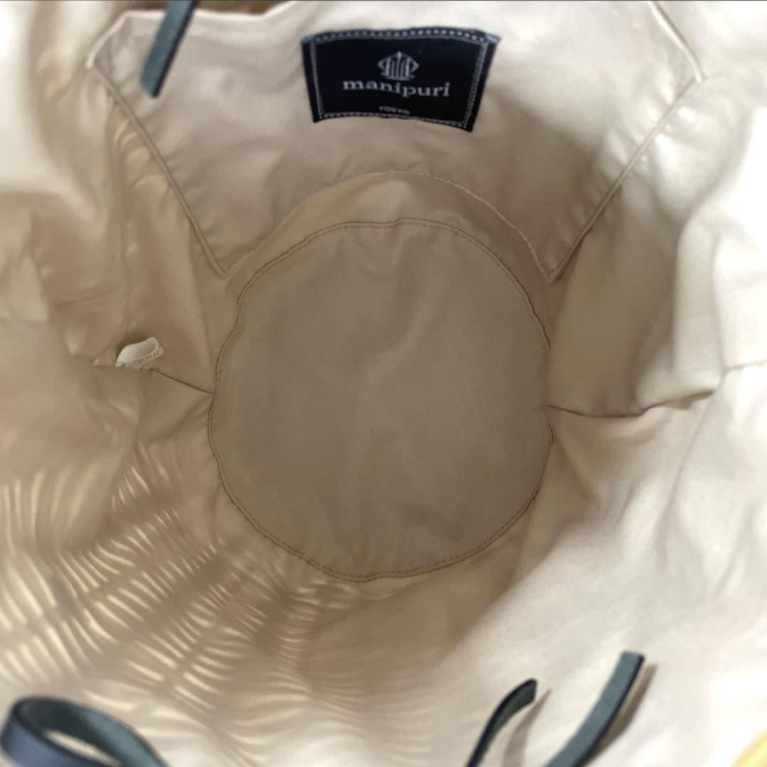 マニプリ manipuri カゴバッグ かご レザーハンドル スカーフセット