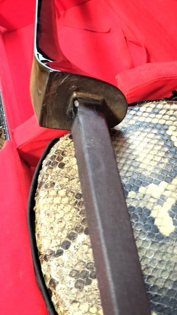 三線 本革 盛島開鐘チーガ 美品