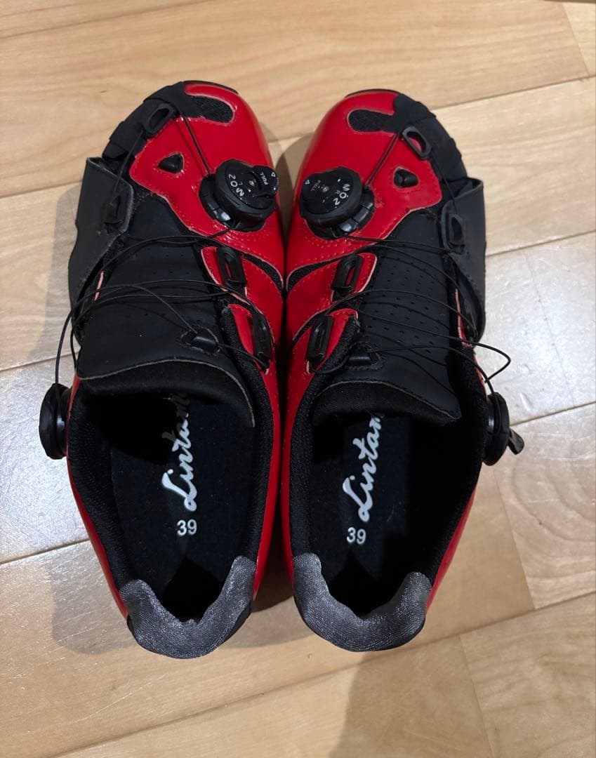 LINTAMAN リンタマン 39/24.6cmサイズ ビンディングシューズ 赤