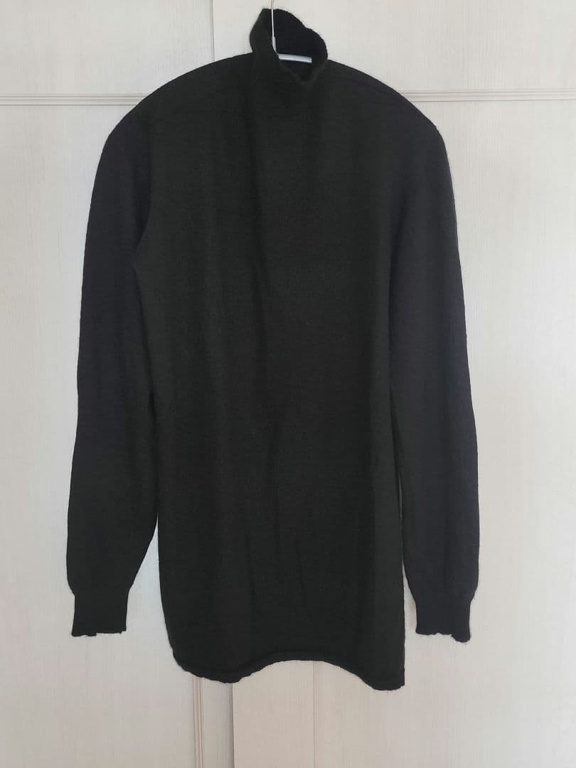カシミア100% モックネック ニット ブラック FOREVER