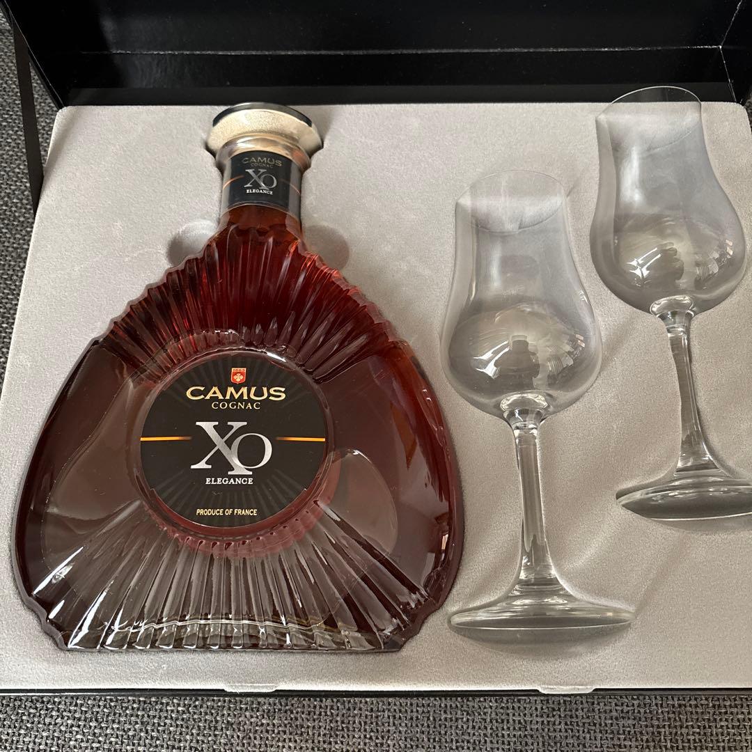 ◎CAMUS カミュコニャックXO エレガンス ブランデーグラス2個付き 箱入り