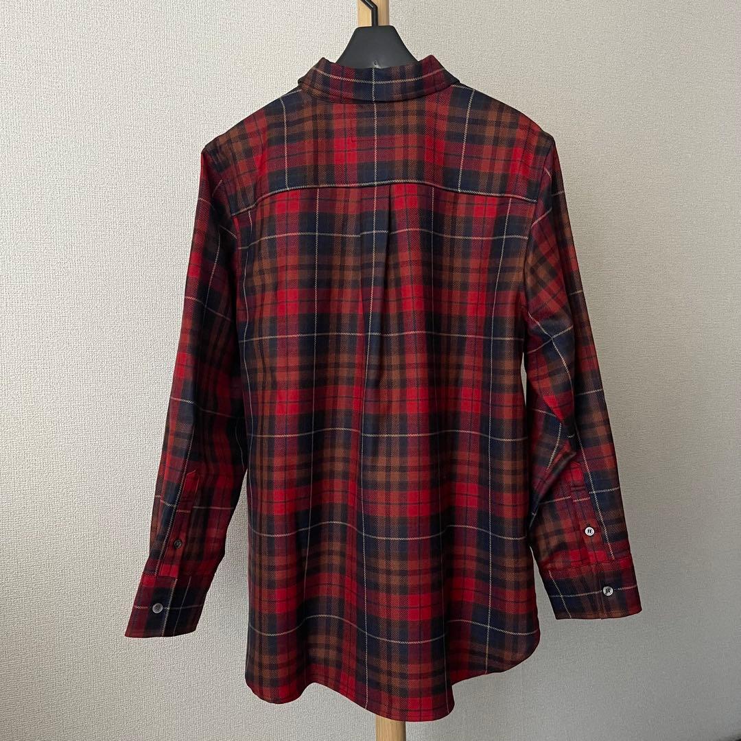 タグ付き 23区 ロキャロン チェック柄 ウール シャツ 大きいサイズ 44