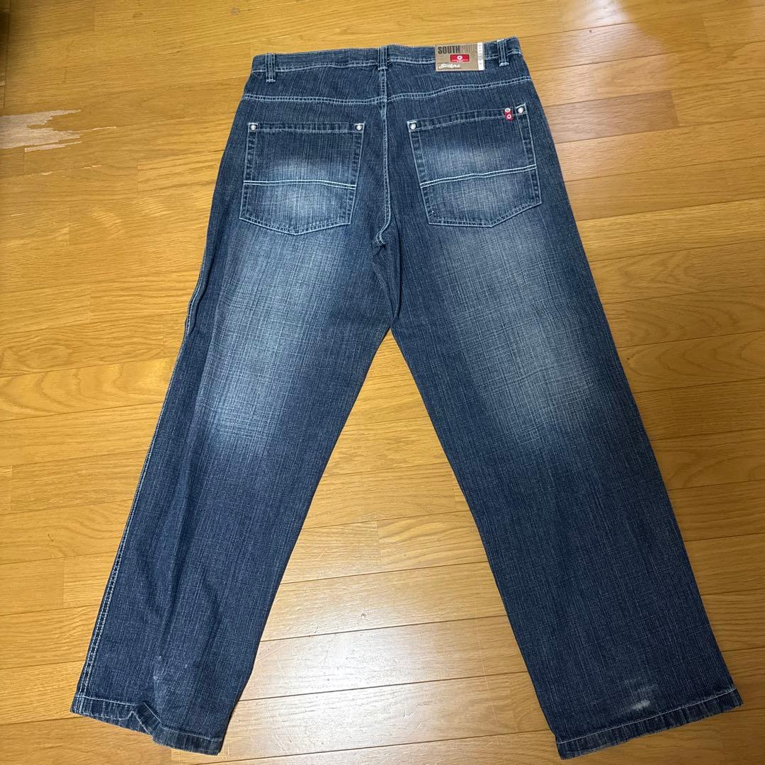 SOUTH POLE ダークブルー ワイドレッグデニム　38