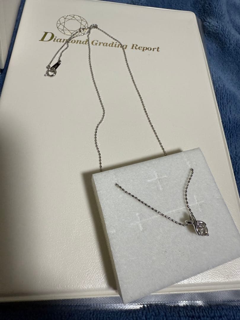 ツツミ　プラチナ鑑定書付ダイヤモンドネックレス（0.18カラット）