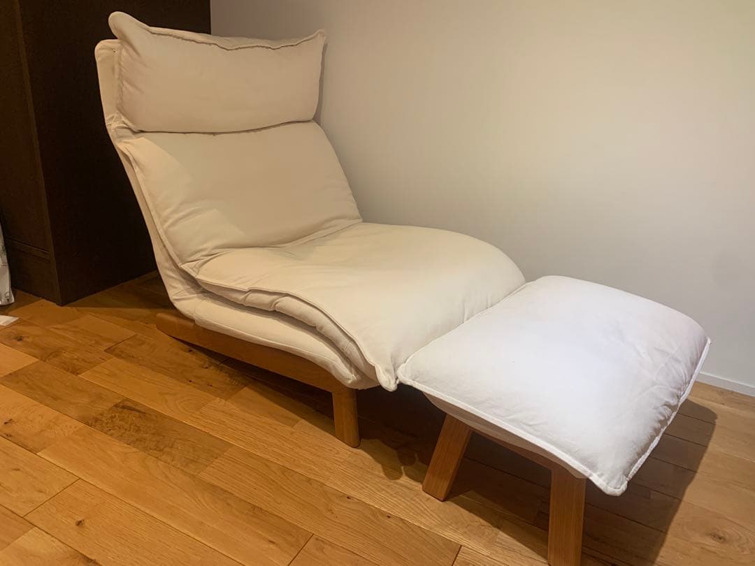 無印良品 リクライニングソファ+オットマンセット(➀リクライニングソファ)