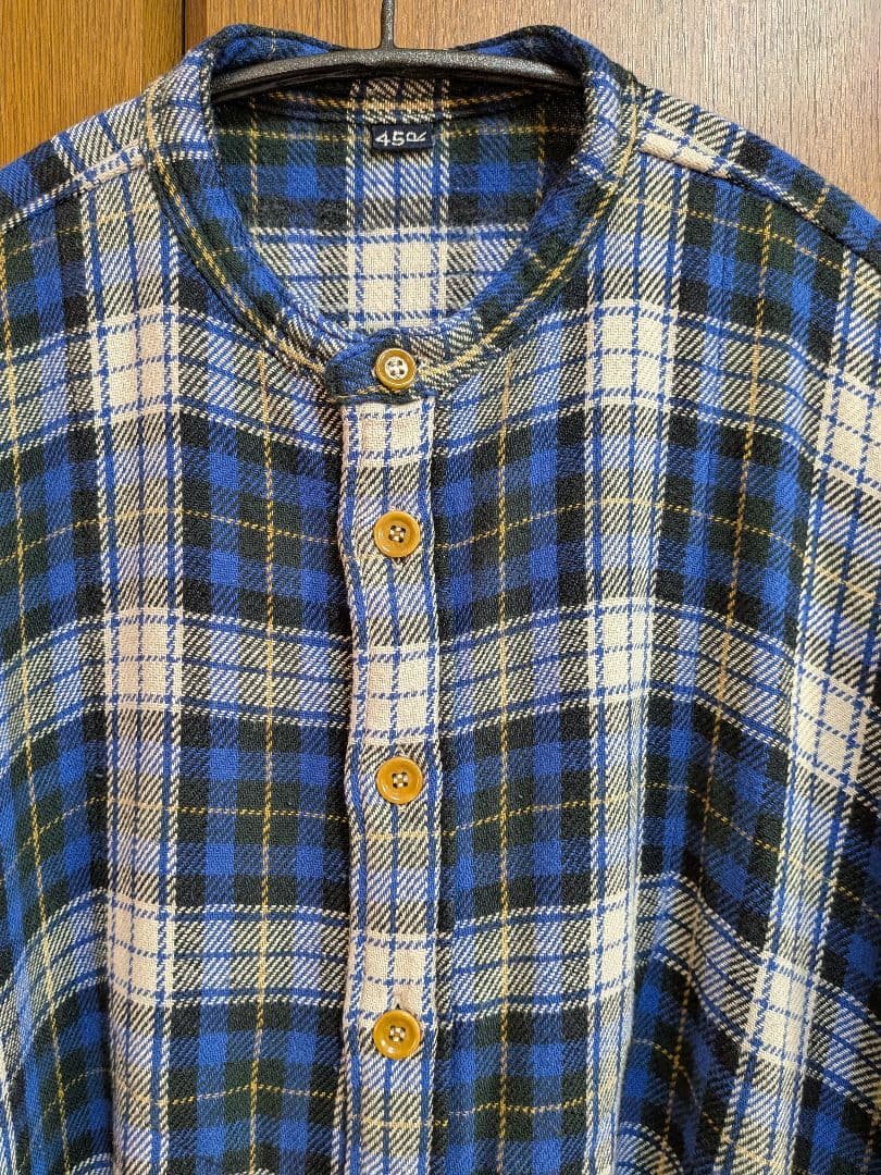 45R45rpm ジンバネルチェックのビッグシャツドレス