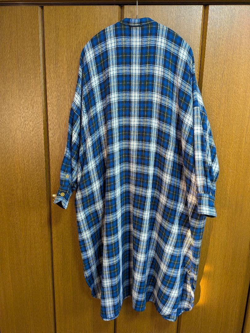 45R45rpm ジンバネルチェックのビッグシャツドレス