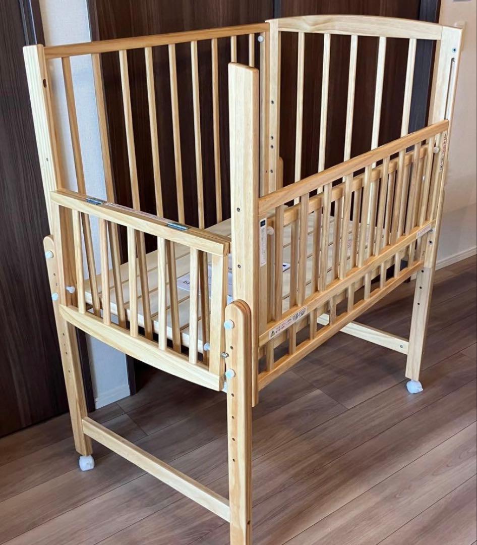 ノモック　nommoc Wオープンハイタイプ　ベビーベッド ナチュラル