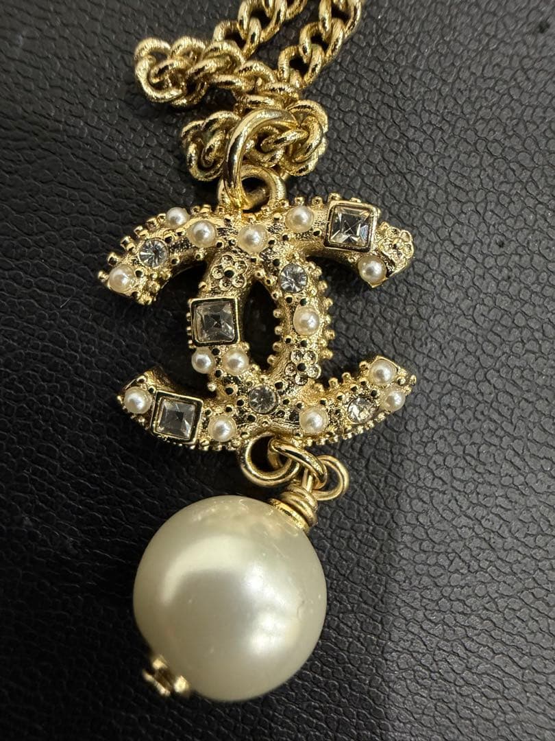 CHANEL フェイクパールネックレス　ココマーク　シャネル