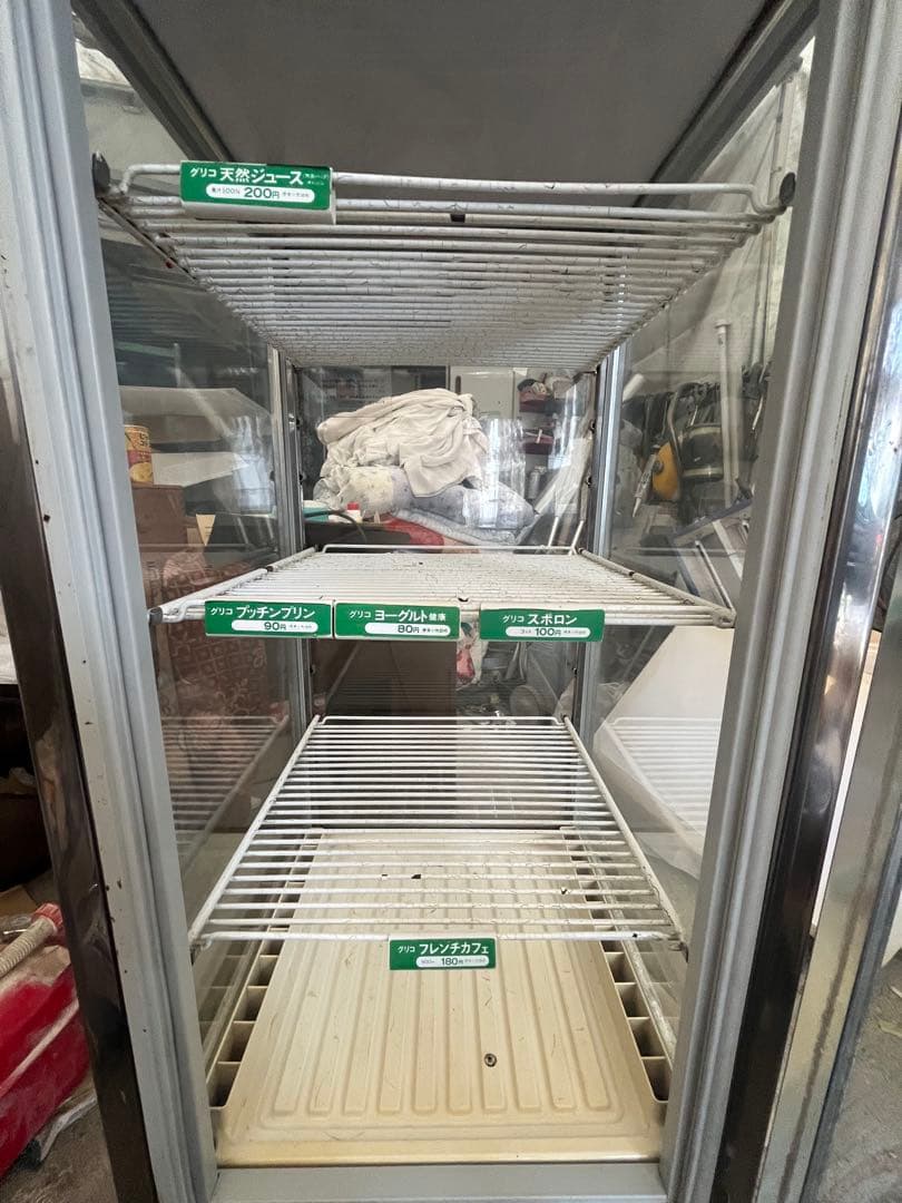 引取限定　当時もの　グリコ特選ショップ 冷蔵ショーケース　通電確認済　昭和レトロ