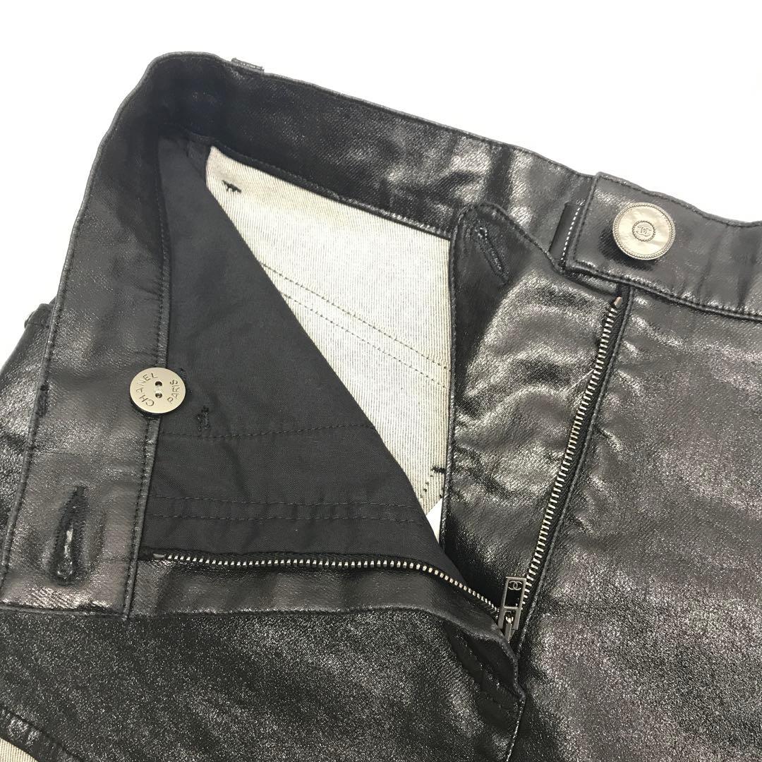 ☆未使用品☆CHANEL ショートパンツ デニム　ラメ　コーティング　黒　38