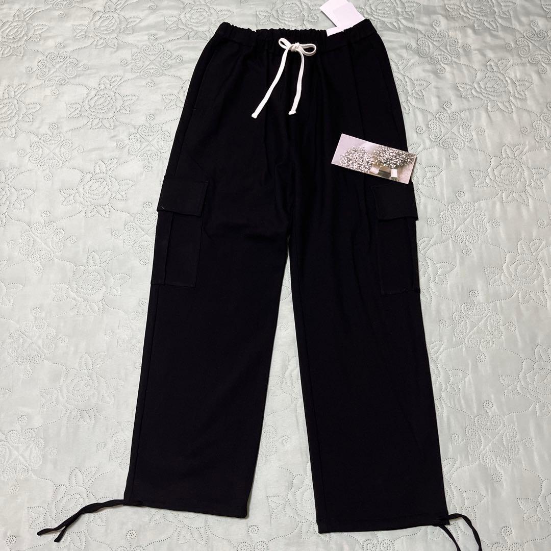 タグ付き。gypsohila ジプソフィア AW イージーカーゴパンツ ブラック