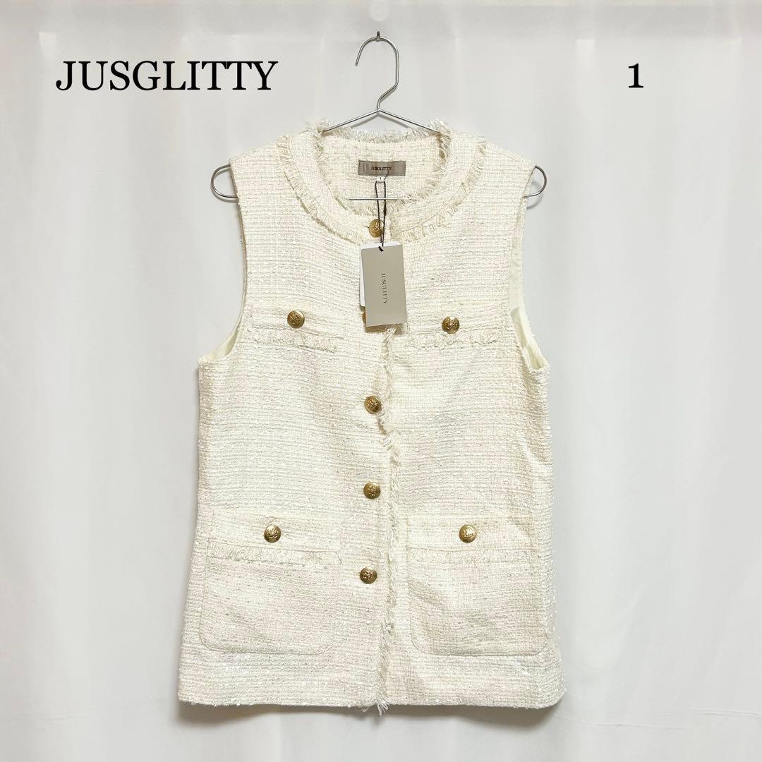 0154 JUSGLITTY ツイードジレ 1サイズ 朝比奈彩さん着用