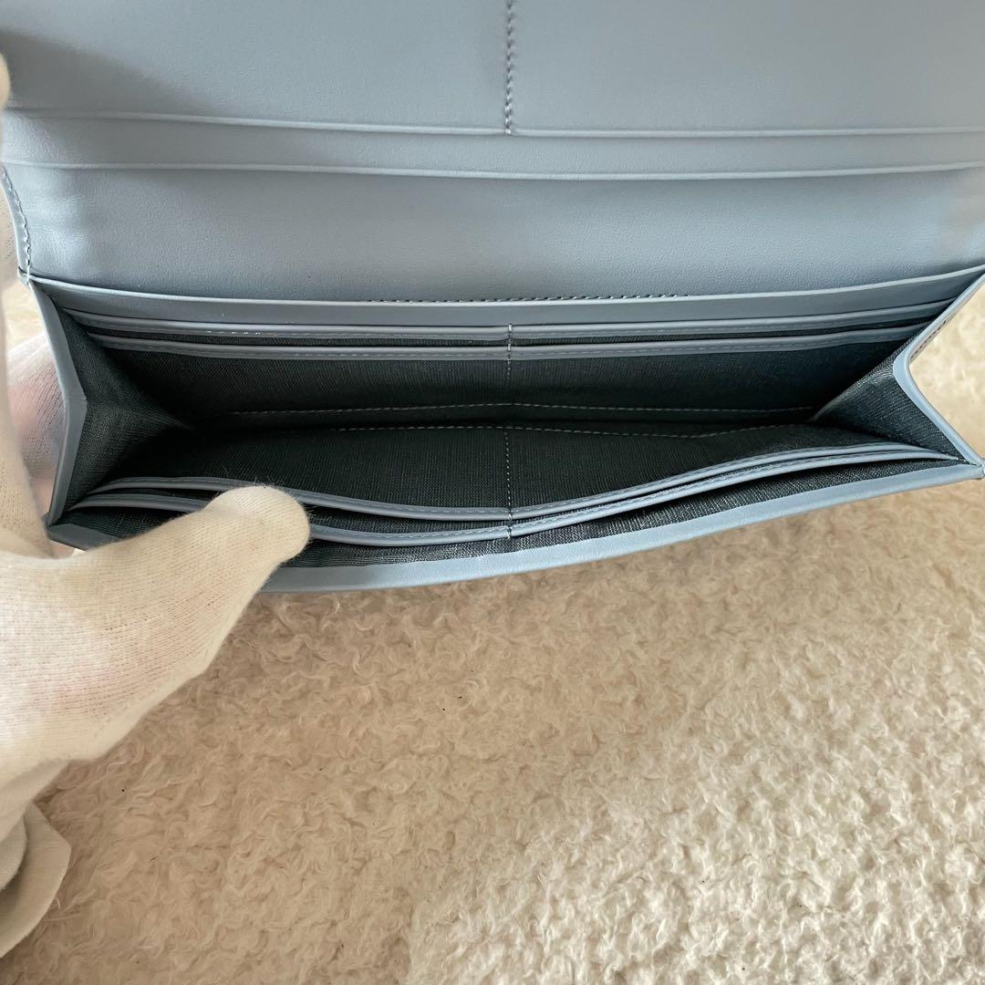 【未使用】アンテプリマ 長財布 スリム くすみブルー レザー 薄型