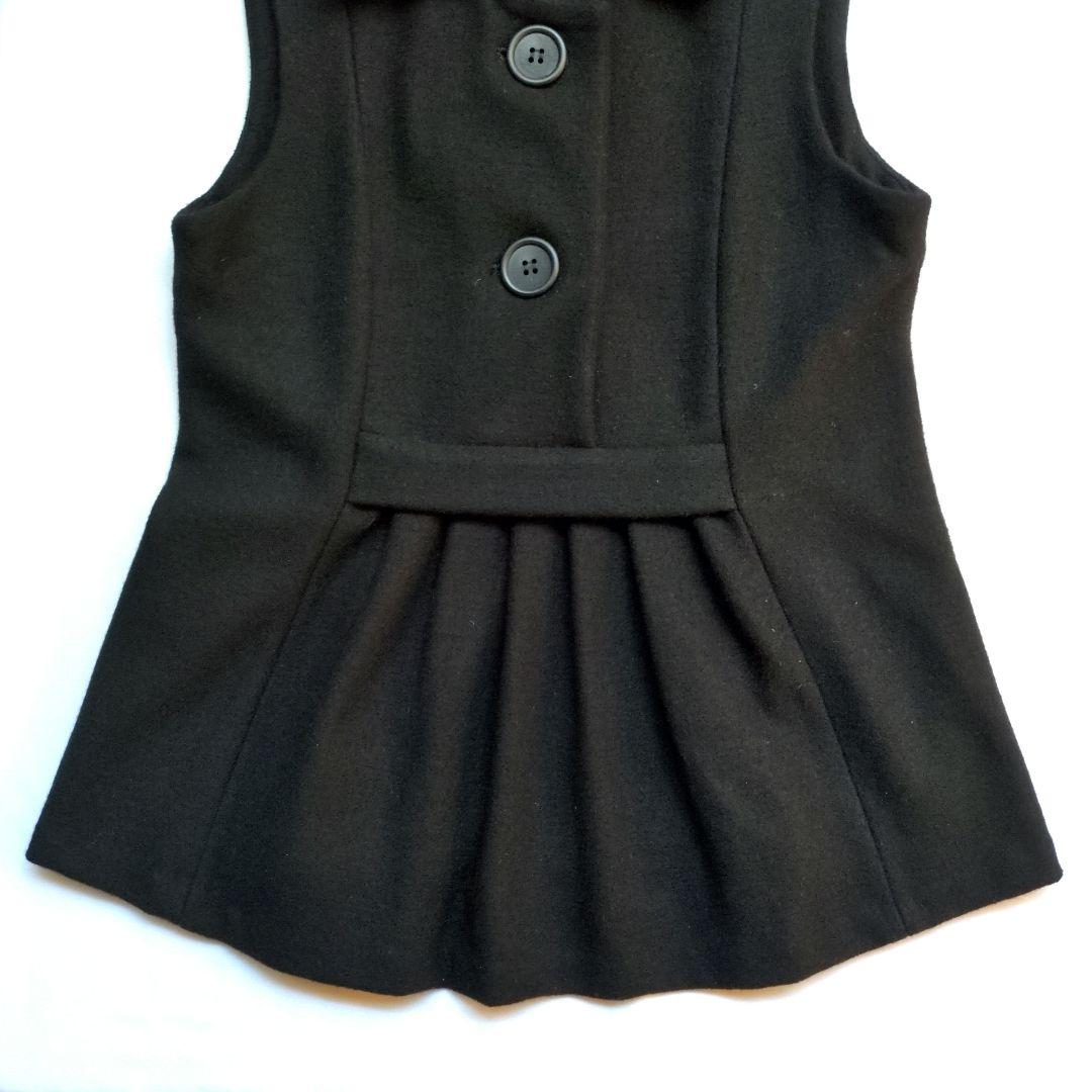 亘　エーティー A/T　レディースベスト　ブラック　毛100％　サイズＦ