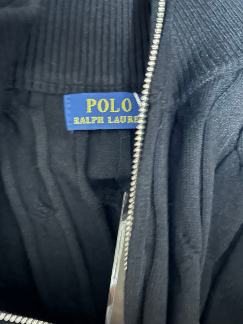 【新品】ポロラルフローレン ケーブルニット クォータージップ セーターL