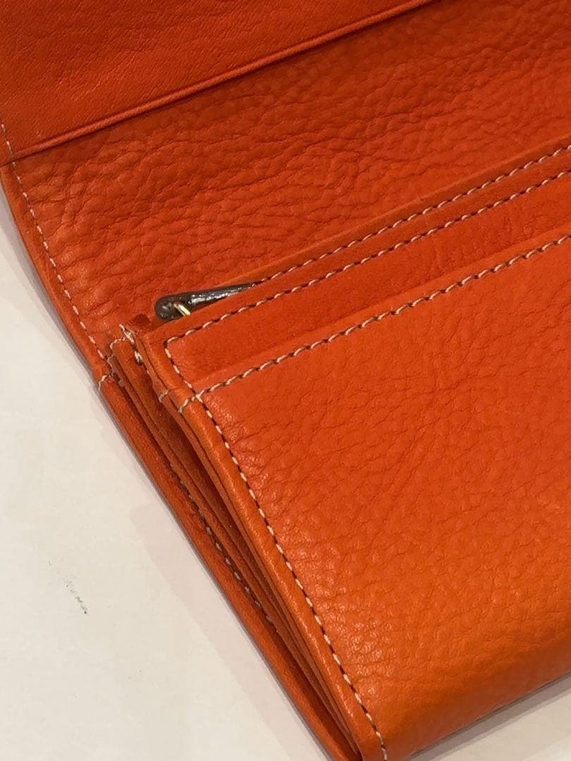 新品　ダコタ　イデーア　被せ　長財布　オレンジ　本革