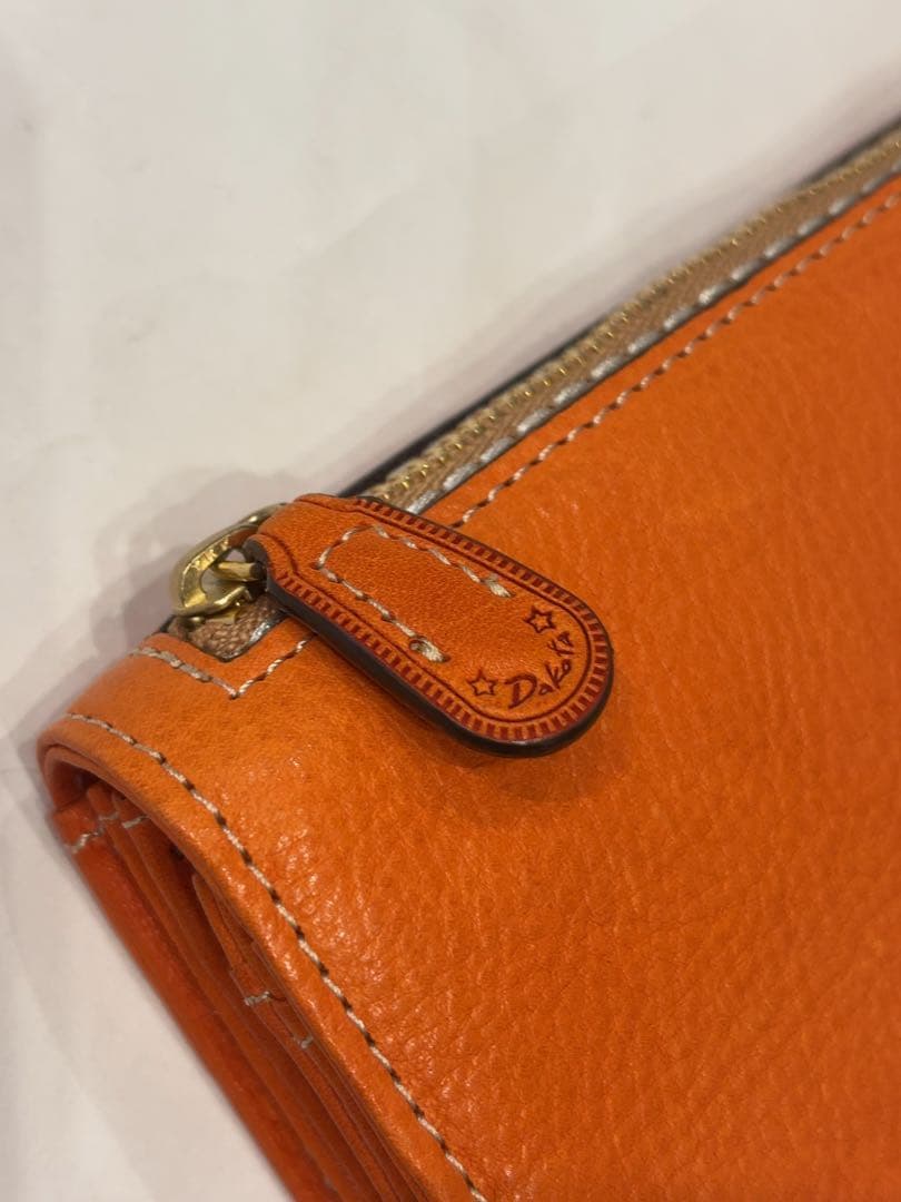 新品　ダコタ　イデーア　被せ　長財布　オレンジ　本革