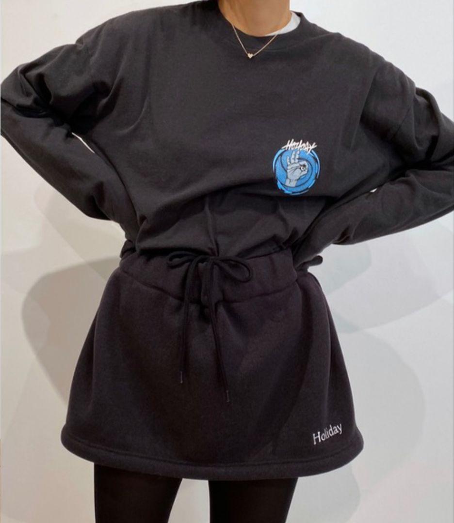 新品＊HOLIDAY サーマルプロフリースタックミニスカート 黒