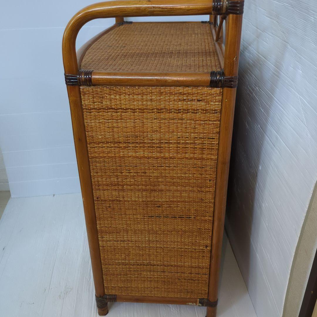 古家具◾️ナチュラル天然素材 5杯 籐ラタンチェスト/ 整理棚