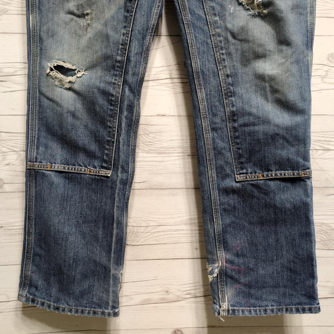 雰囲気抜群✨カーハートダブルニー ペインターパンツ デニム W36 ボロフェード