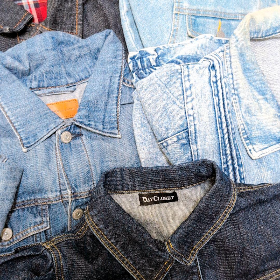 専用Ｇジャン デニムジャケット35着まとめ売りリメイク素材 リペア生地 パッチ