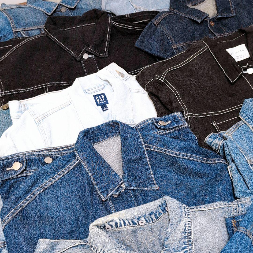 専用Ｇジャン デニムジャケット35着まとめ売りリメイク素材 リペア生地 パッチ