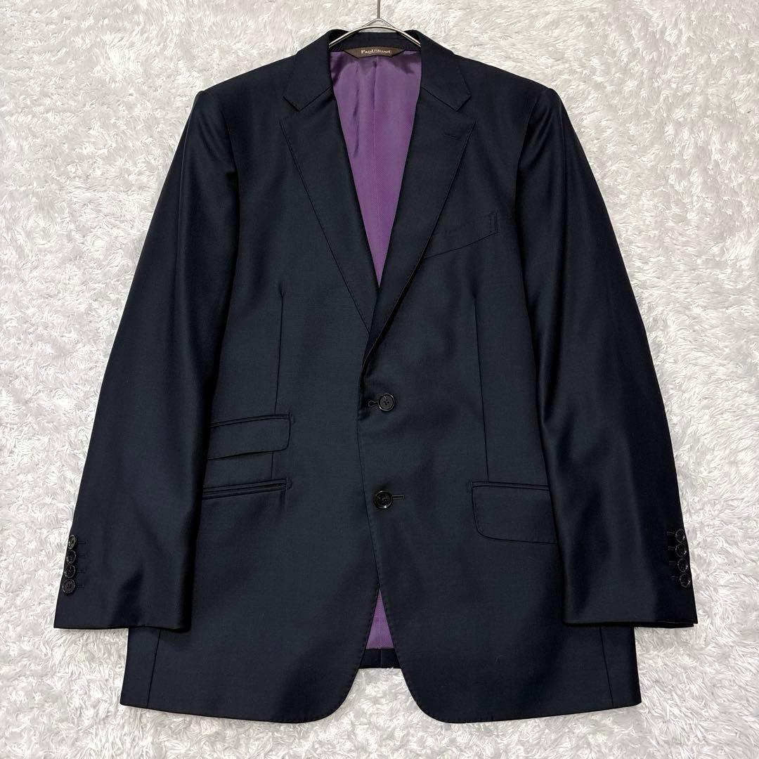 外装美品✨ポールスチュアート ビジネススーツ スリーピース 光沢 黒 総裏