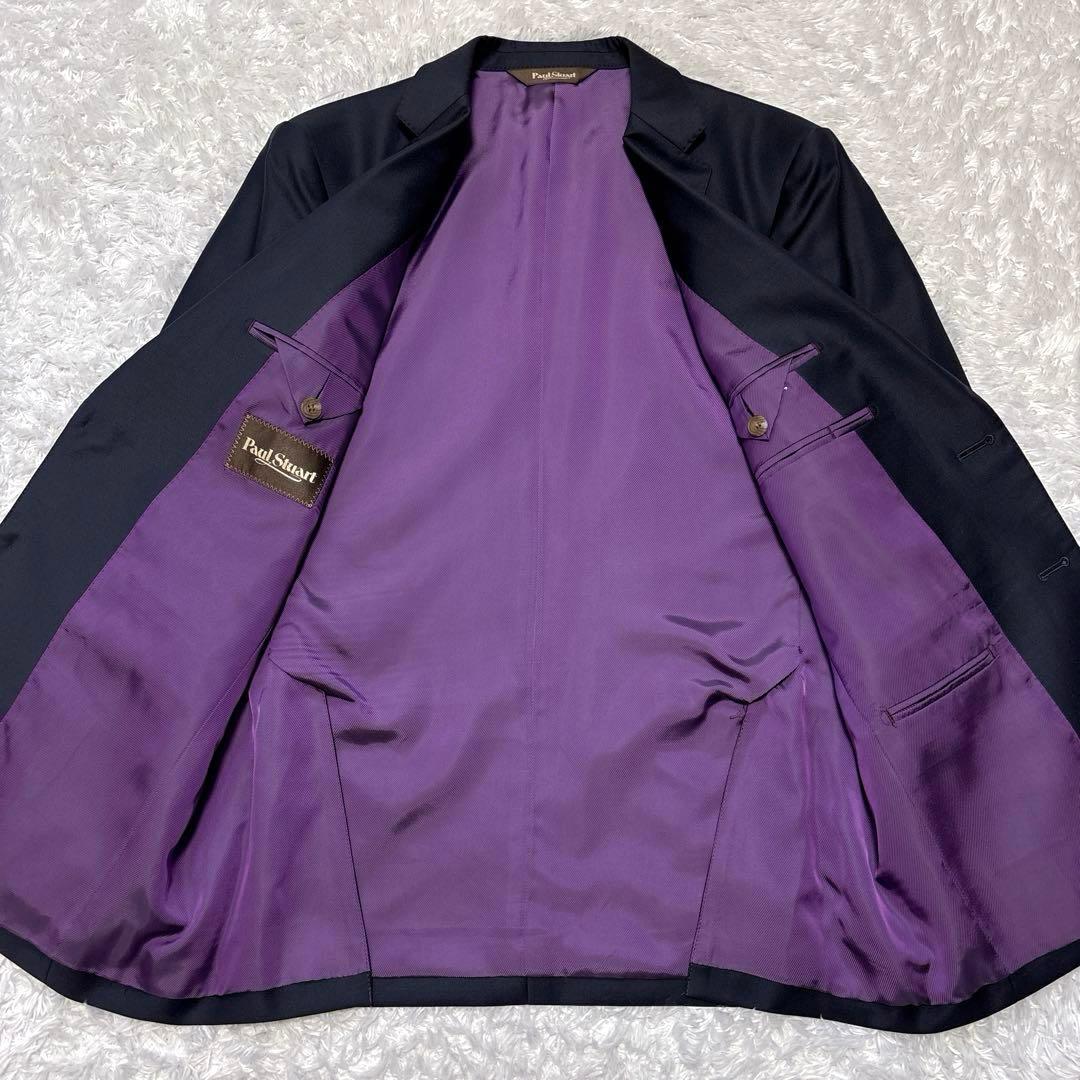 外装美品✨ポールスチュアート ビジネススーツ スリーピース 光沢 黒 総裏