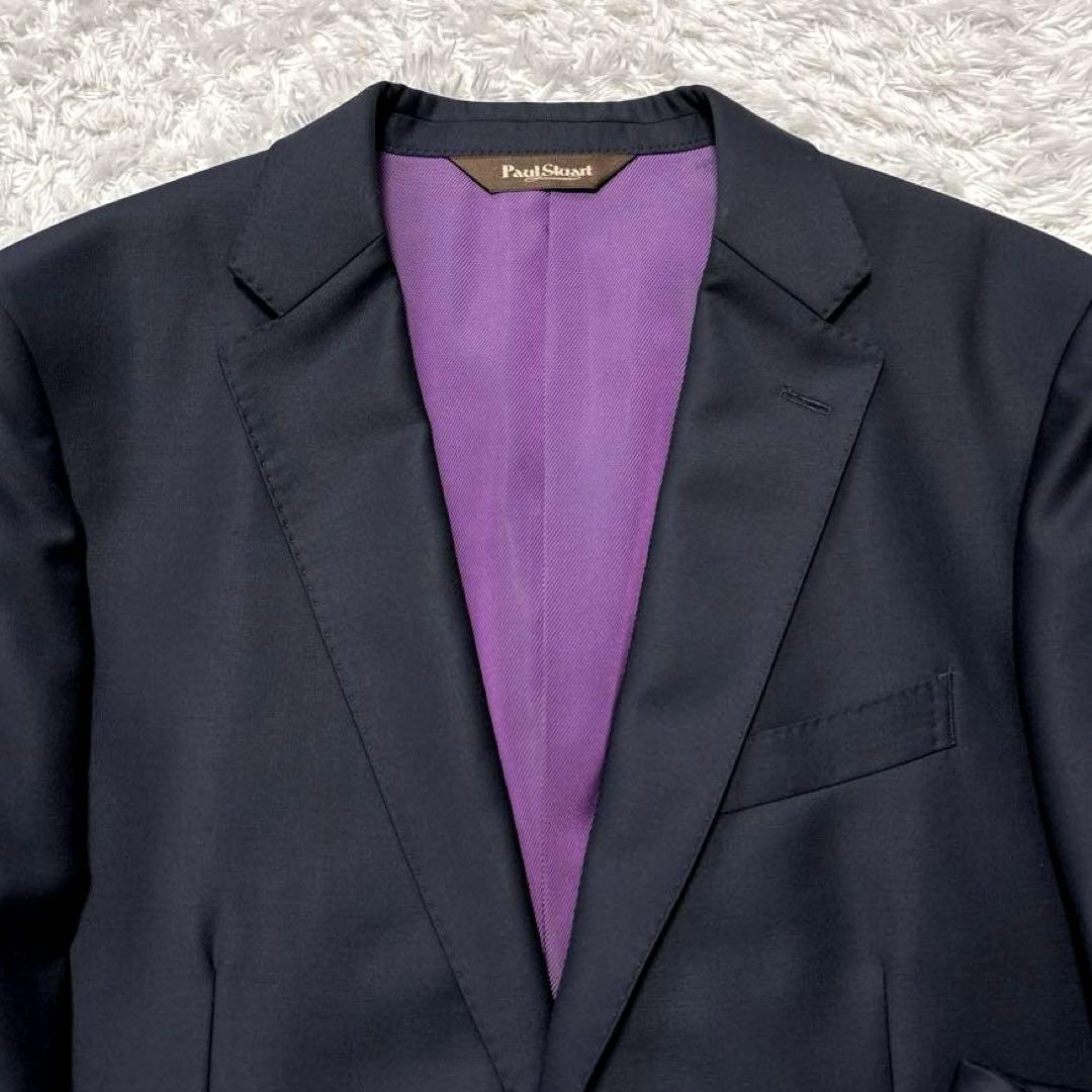 外装美品✨ポールスチュアート ビジネススーツ スリーピース 光沢 黒 総裏