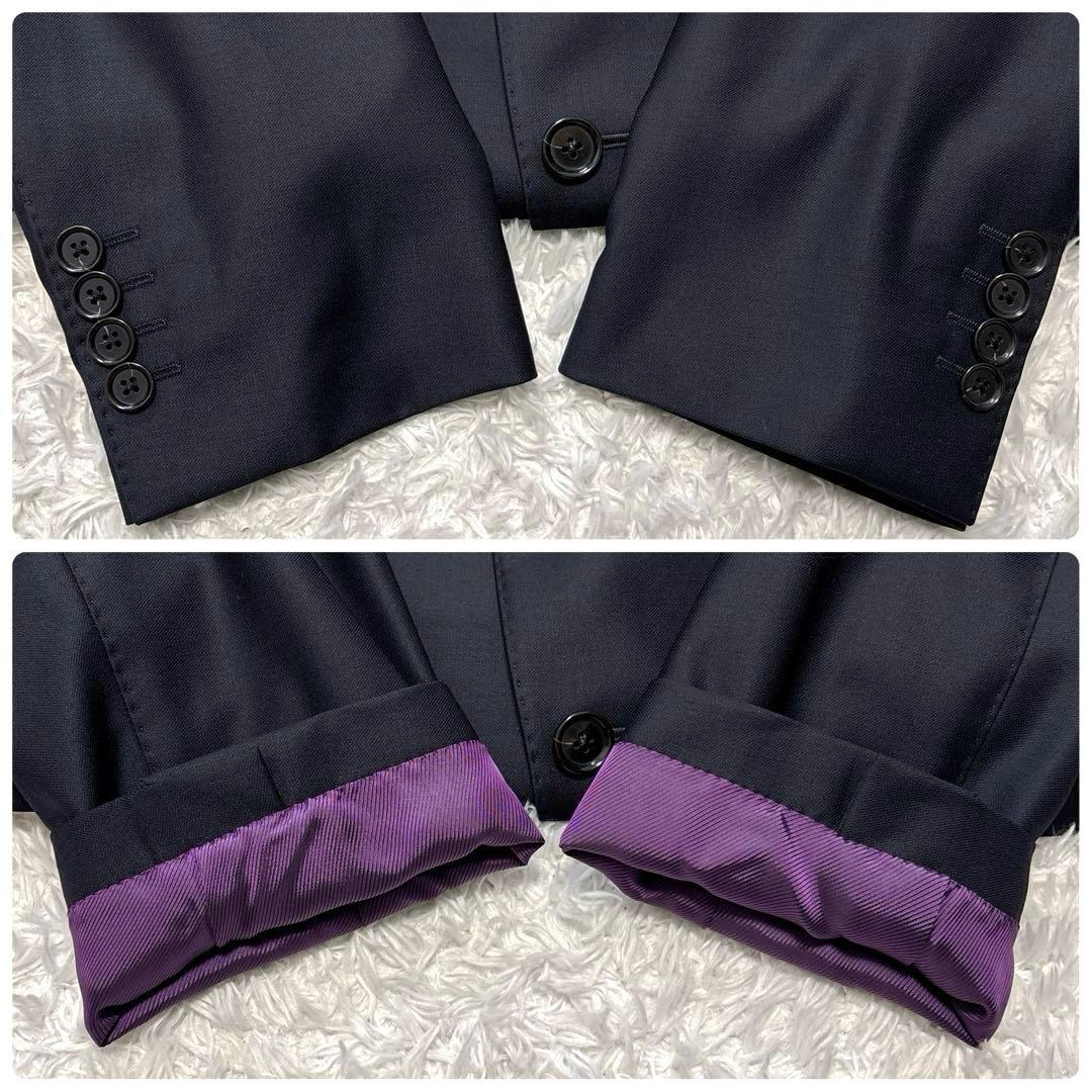 外装美品✨ポールスチュアート ビジネススーツ スリーピース 光沢 黒 総裏