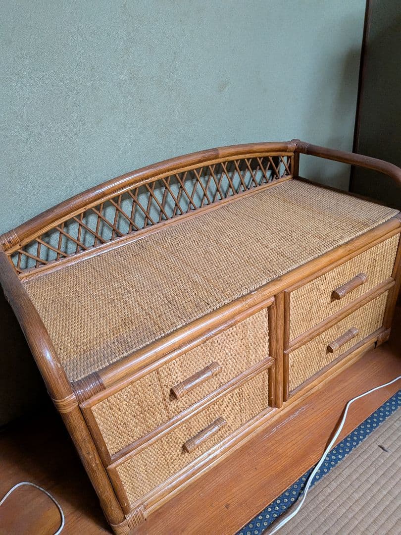 籘　ラタン製 段引き出しチェスト