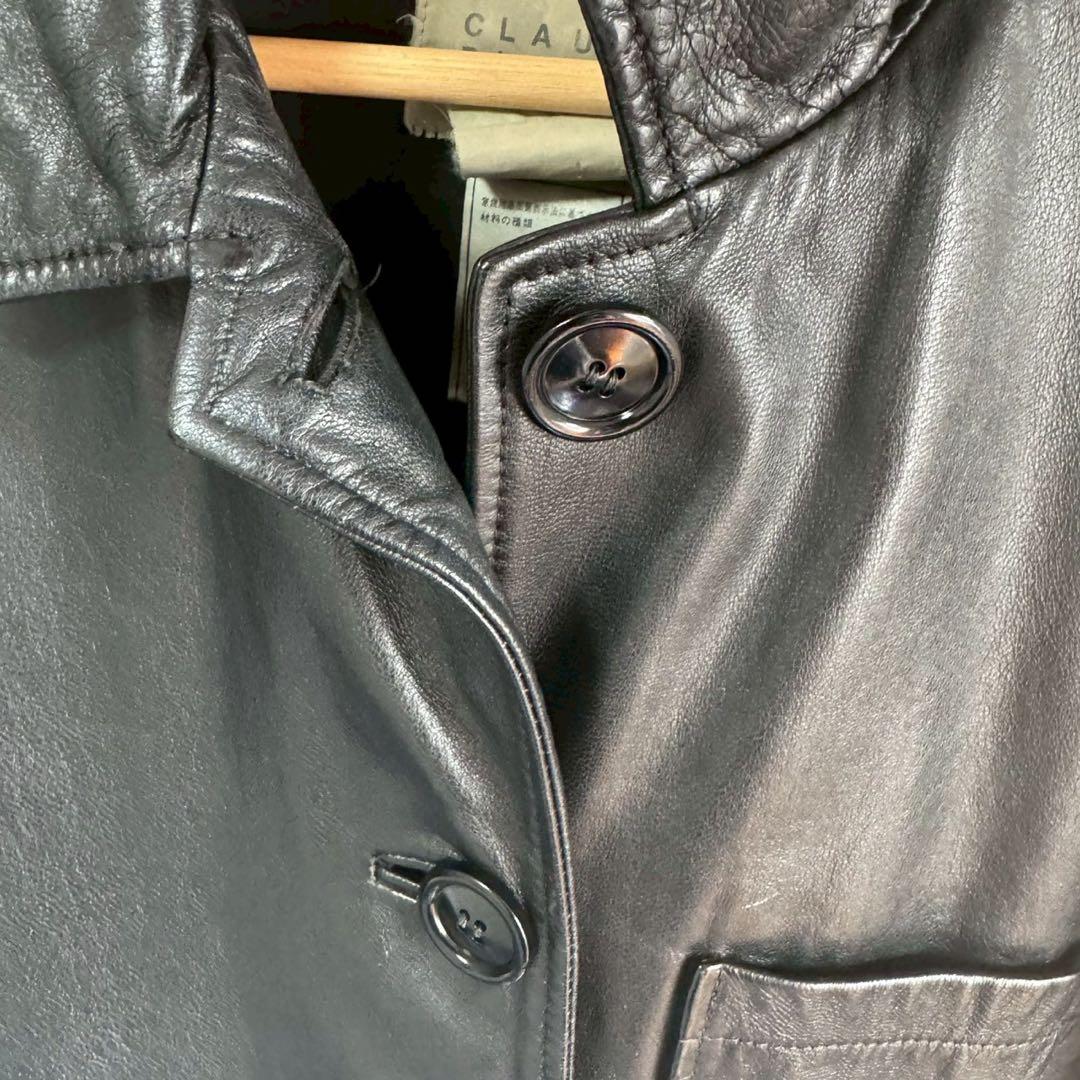 山羊 本革 レザー ジャケット コート 黒 ヤギ革