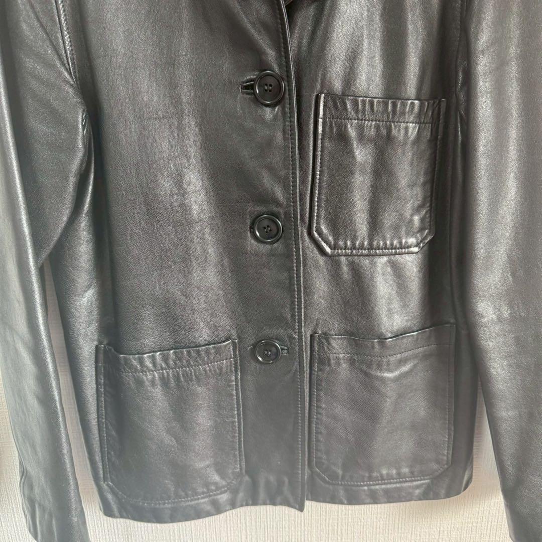 山羊 本革 レザー ジャケット コート 黒 ヤギ革