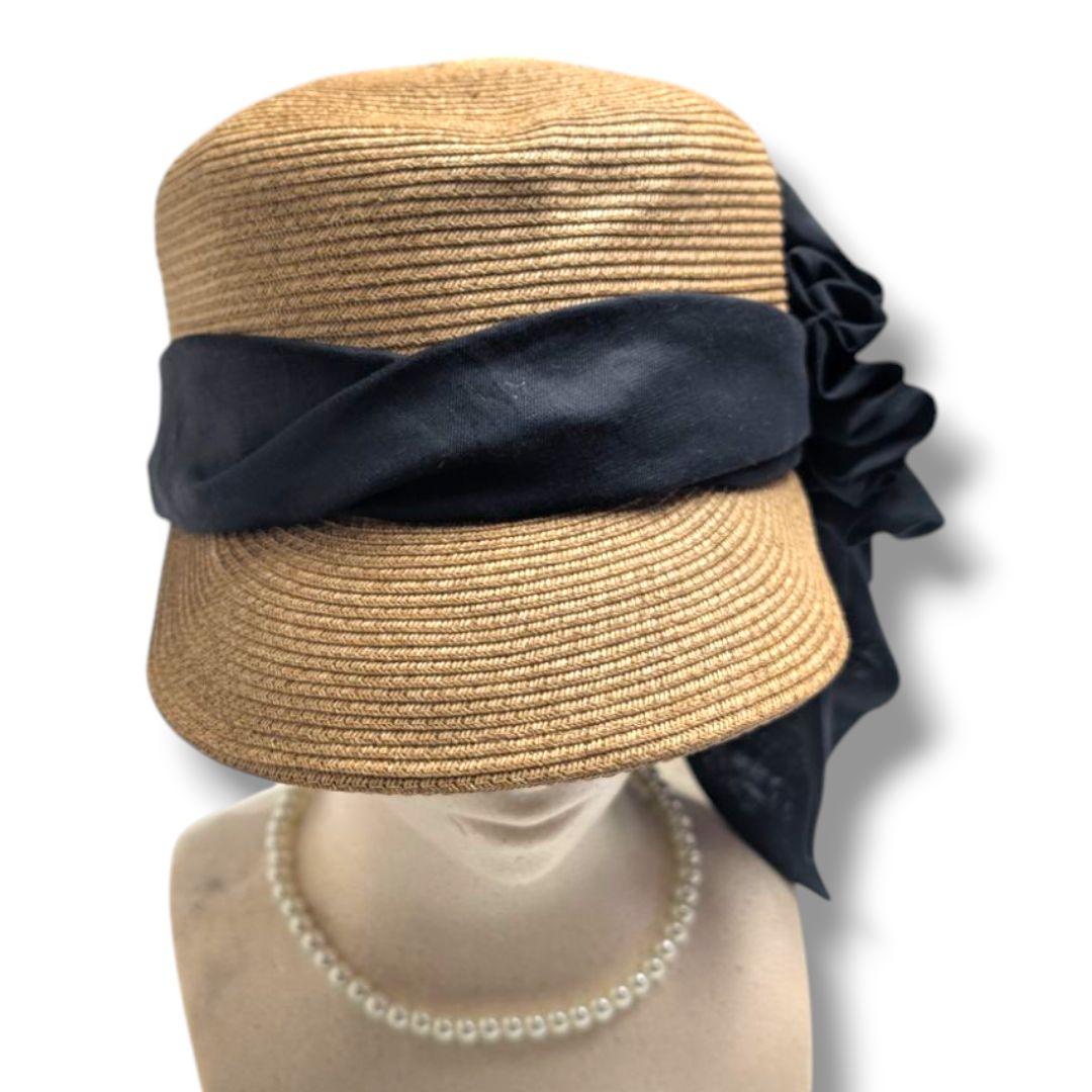 【完売品】CA4LA♡カシラ✨ リボン付き麦わら帽子 ストローハット キャップ型