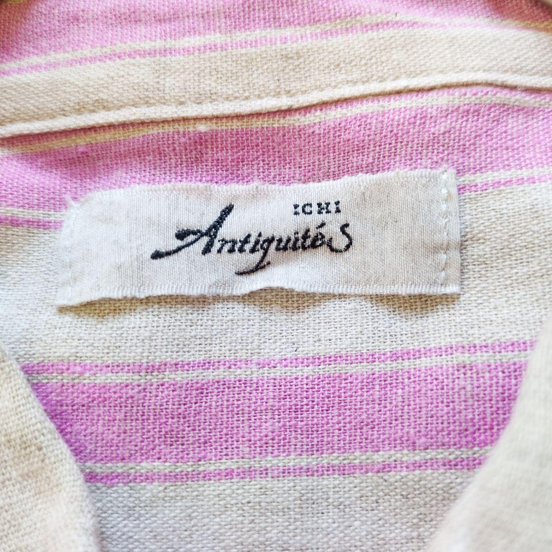 ICHI Antiquitesイチアンティークス リネンコットンストライプシャツ