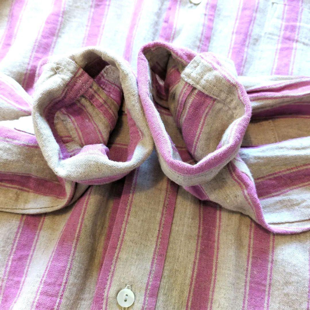 ICHI Antiquitesイチアンティークス リネンコットンストライプシャツ