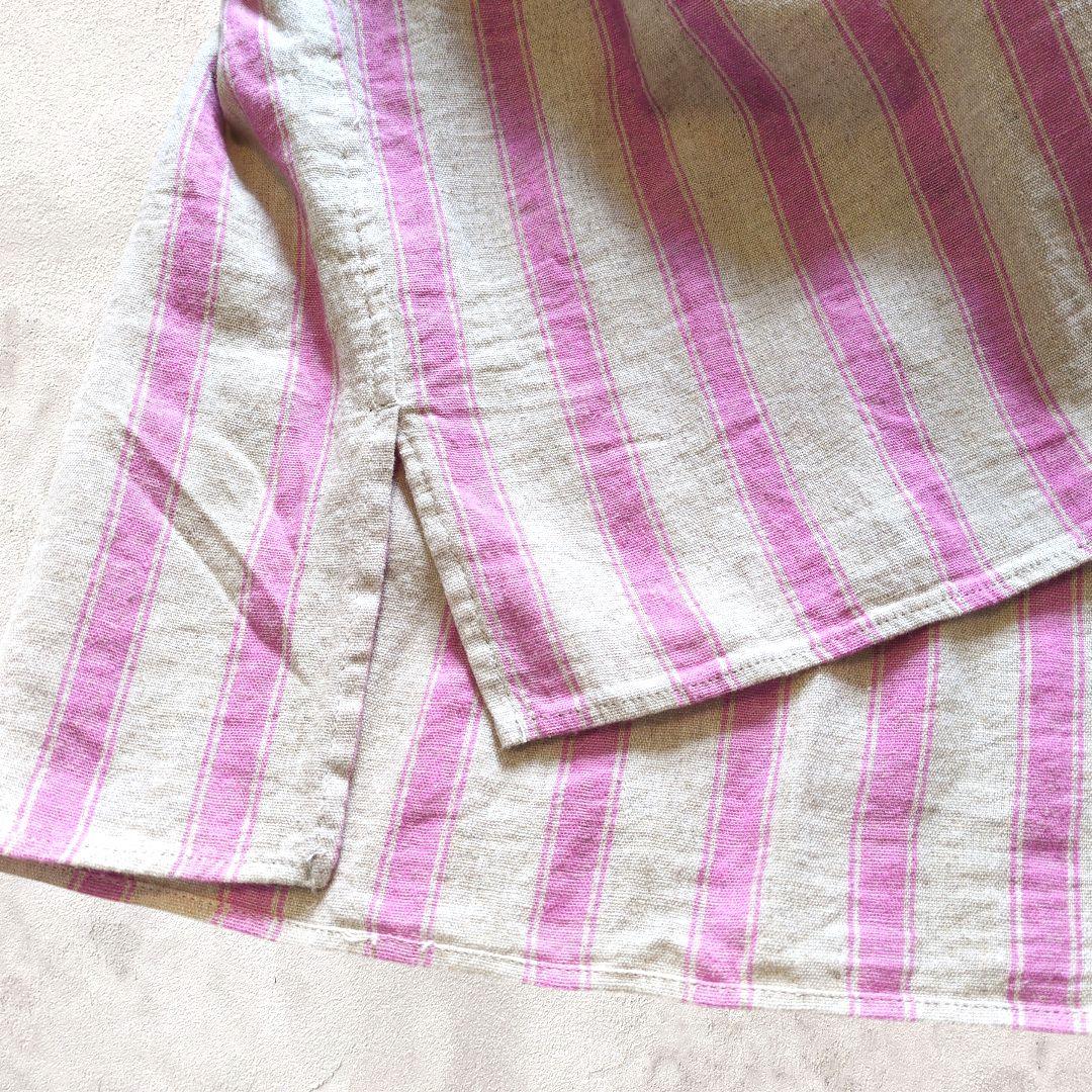 ICHI Antiquitesイチアンティークス リネンコットンストライプシャツ