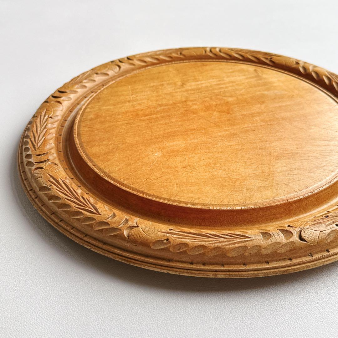 イギリス ヴィンテージ ブレッドボード 木製 直径30cm