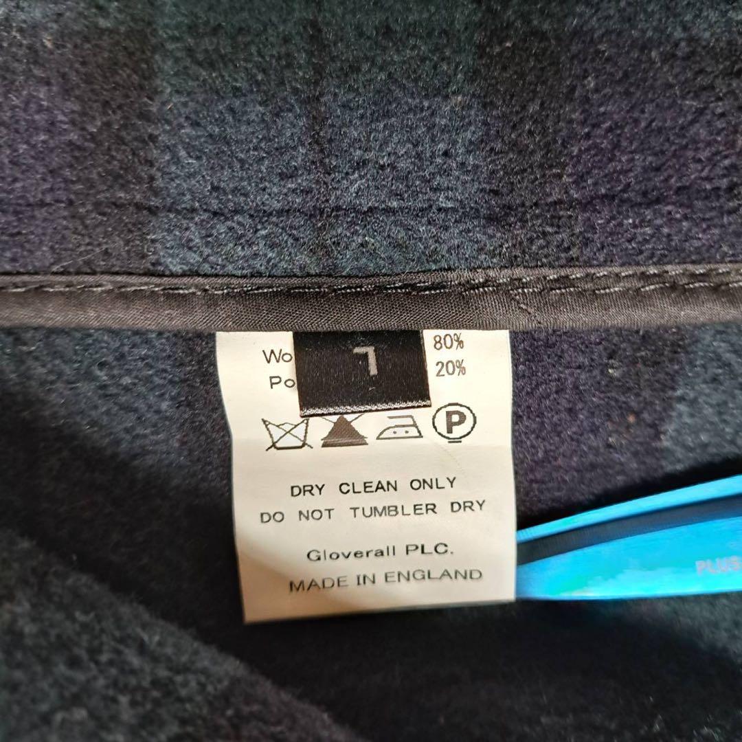 極美品　Gloverall ブラックウォッチ ダッフルコート ネイビー