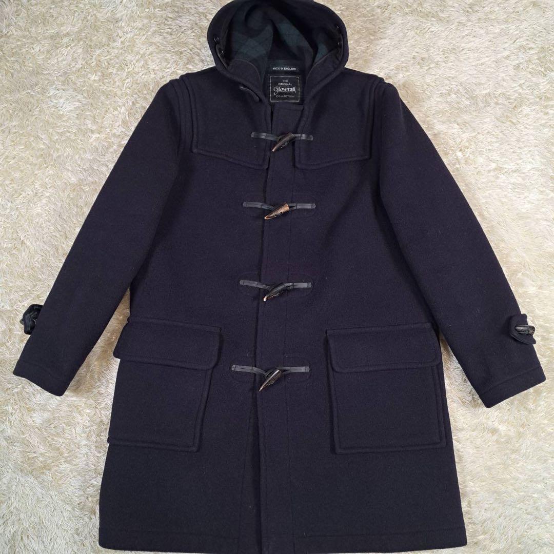 極美品　Gloverall ブラックウォッチ ダッフルコート ネイビー